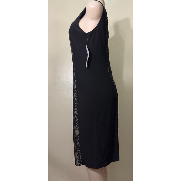 NWT Madison Leigh Black and Cream Lace Midi Dress - Picture 10 of 11